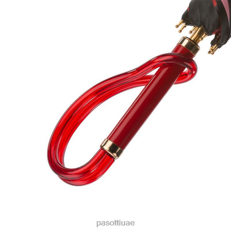 مظلة | 189 55874-163 أ - مظلة سوداء وحمراء بنقط، قماش مزدوج PASOTTI Z446V472